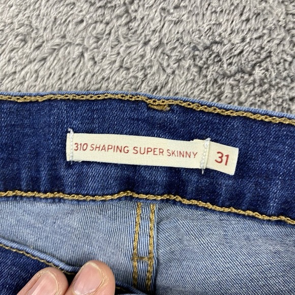 Levis 310 Shaping Super Skinny Stretch Jeans Womens 31 Blue Medium Wash Mid Rise - Picture 6 of 14